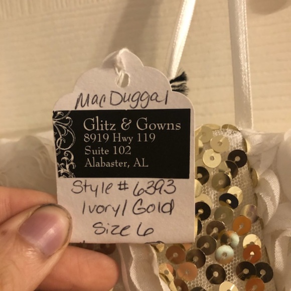 Ivory and Gold Homecoming Dress - Picture 4 of 6